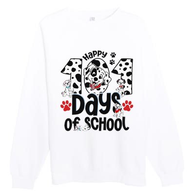 100 Days Of School Dalmatian Dog 100th Day Of School Premium Crewneck Sweatshirt