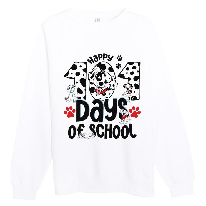 100 Days Of School Dalmatian Dog 100th Day Of School Premium Crewneck Sweatshirt