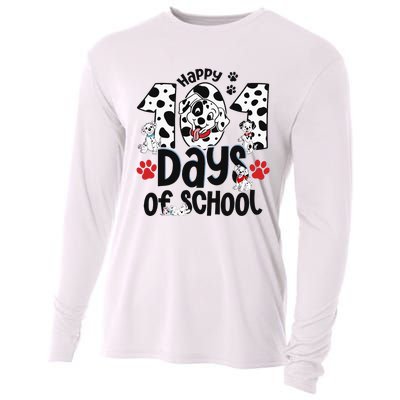 100 Days Of School Dalmatian Dog 100th Day Of School Cooling Performance Long Sleeve Crew