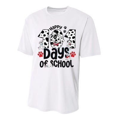 100 Days Of School Dalmatian Dog 100th Day Of School Performance Sprint T-Shirt