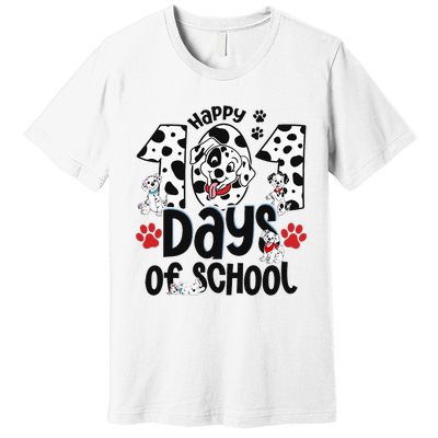 100 Days Of School Dalmatian Dog 100th Day Of School Premium T-Shirt