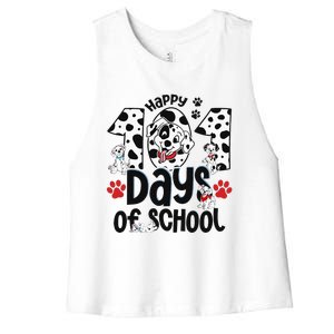 100 Days Of School Dalmatian Dog 100th Day Of School Women's Racerback Cropped Tank