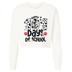 100 Days Of School Dalmatian Dog 100th Day Of School Cropped Pullover Crew