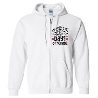 100 Days Of School Dalmatian Dog 100th Day Of School Full Zip Hoodie