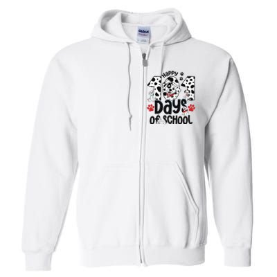 100 Days Of School Dalmatian Dog 100th Day Of School Full Zip Hoodie