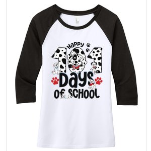 100 Days Of School Dalmatian Dog 100th Day Of School Women's Tri-Blend 3/4-Sleeve Raglan Shirt