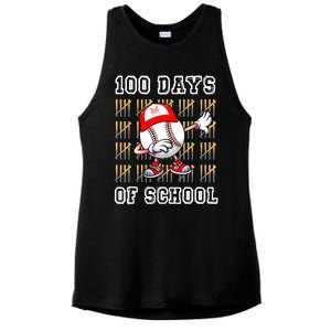 100 Days Of School 100th Day Baseball Teacher Ladies PosiCharge Tri-Blend Wicking Tank