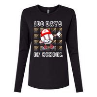 100 Days Of School 100th Day Baseball Teacher Womens Cotton Relaxed Long Sleeve T-Shirt