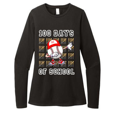 100 Days Of School 100th Day Baseball Teacher Womens CVC Long Sleeve Shirt