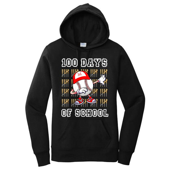 100 Days Of School 100th Day Baseball Teacher Women's Pullover Hoodie