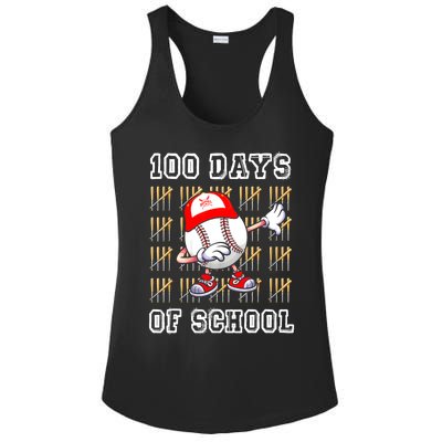 100 Days Of School 100th Day Baseball Teacher Ladies PosiCharge Competitor Racerback Tank