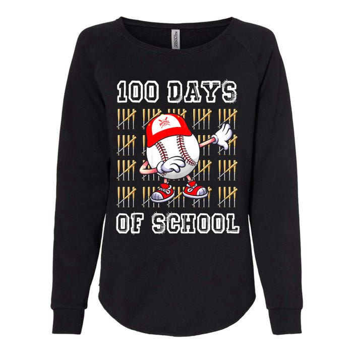 100 Days Of School 100th Day Baseball Teacher Womens California Wash Sweatshirt