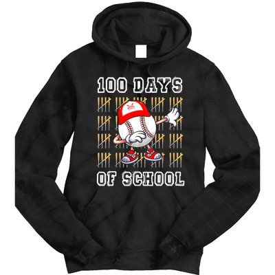 100 Days Of School 100th Day Baseball Teacher Tie Dye Hoodie