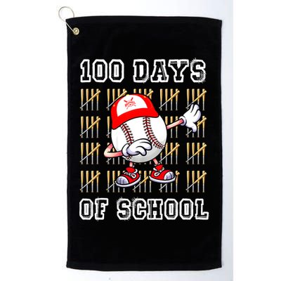 100 Days Of School 100th Day Baseball Teacher Platinum Collection Golf Towel