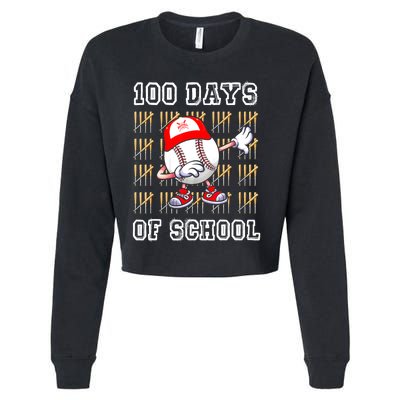 100 Days Of School 100th Day Baseball Teacher Cropped Pullover Crew