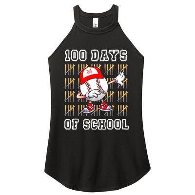 100 Days Of School 100th Day Baseball Teacher Women's Perfect Tri Rocker Tank