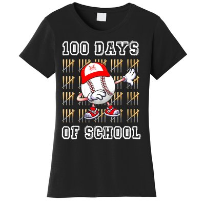 100 Days Of School 100th Day Baseball Teacher Women's T-Shirt