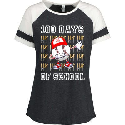 100 Days Of School 100th Day Baseball Teacher Enza Ladies Jersey Colorblock Tee