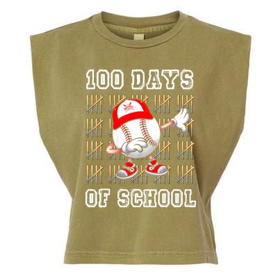 100 Days Of School 100th Day Baseball Teacher Garment-Dyed Women's Muscle Tee