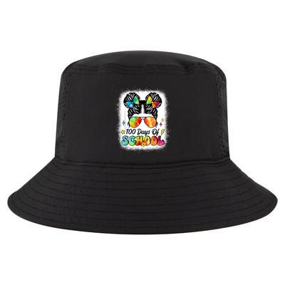 100 Days Of School Messy Bun Girl 100th Day Of School Cool Comfort Performance Bucket Hat
