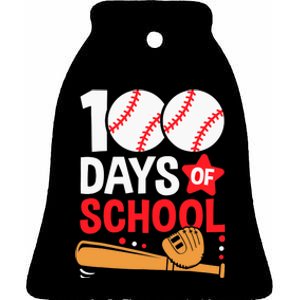 100 Days Of School Baseball 100th Days Sports Teacher Boys Ceramic Bell Ornament