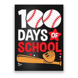 100 Days Of School Baseball 100th Days Sports Teacher Boys Poster