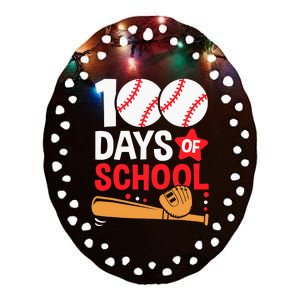 100 Days Of School Baseball 100th Days Sports Teacher Boys Ceramic Oval Ornament