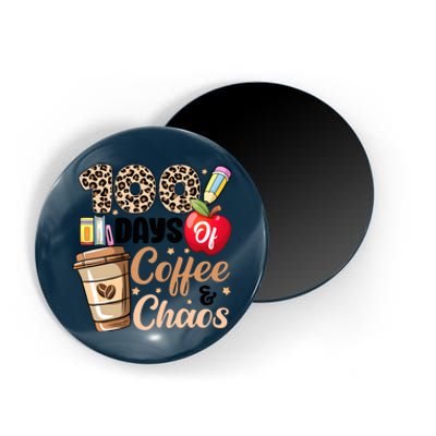 100 Days Of Coffee And Chaos Leopard Teacher Magnet