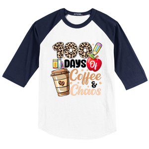 100 Days Of Coffee And Chaos Leopard Teacher Baseball Sleeve Shirt