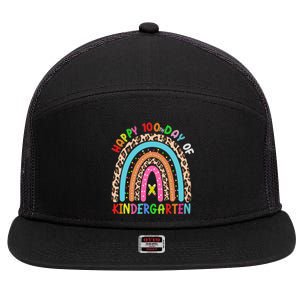 100th Day Of Kindergarten School Rainbow 100 Days Smarter Gift 7 Panel Mesh Trucker Snapback Hat