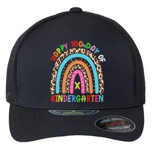 100th Day Of Kindergarten School Rainbow 100 Days Smarter Gift Flexfit Unipanel Trucker Cap