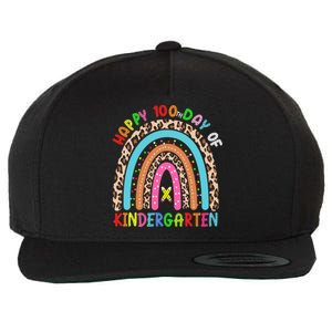 100th Day Of Kindergarten School Rainbow 100 Days Smarter Gift Wool Snapback Cap