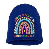 100th Day Of Kindergarten School Rainbow 100 Days Smarter Gift Short Acrylic Beanie