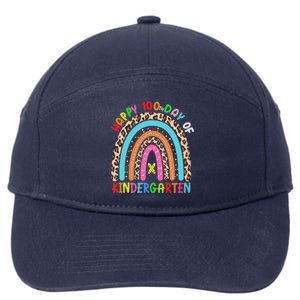 100th Day Of Kindergarten School Rainbow 100 Days Smarter Gift 7-Panel Snapback Hat