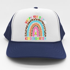 100th Day Of Kindergarten School Rainbow 100 Days Smarter Gift Trucker Hat