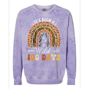 100 Days Of School Teacher 100th Day Of School Rainbow Colorblast Crewneck Sweatshirt