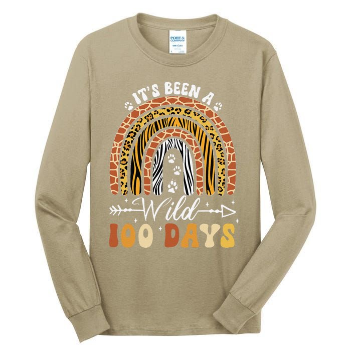 100 Days Of School Teacher 100th Day Of School Rainbow Tall Long Sleeve T-Shirt