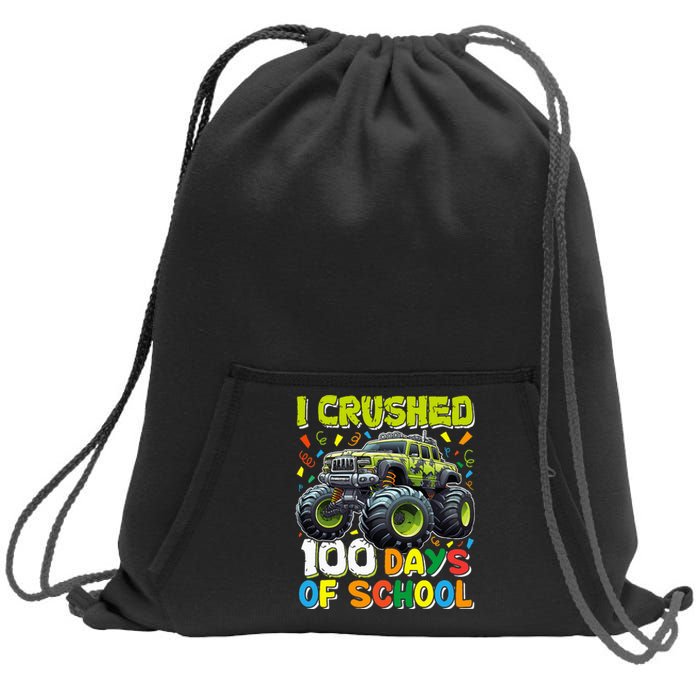 100 Days Of School Monster Truck 100th Day Of School Sweatshirt Cinch Pack Bag