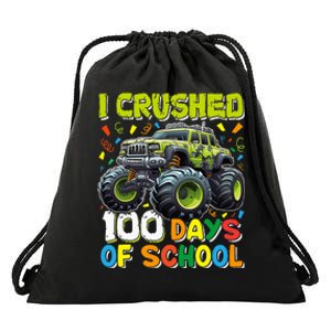 100 Days Of School Monster Truck 100th Day Of School Drawstring Bag