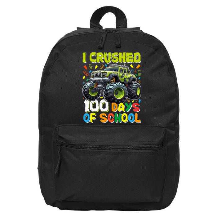 100 Days Of School Monster Truck 100th Day Of School 16 in Basic Backpack