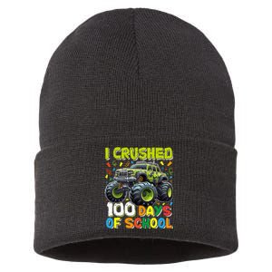 100 Days Of School Monster Truck 100th Day Of School Sustainable Knit Beanie