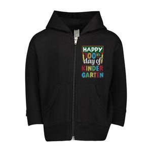 100Th Day Of Kindergarten One Hundred Days Pre School Gift Toddler Zip Fleece Hoodie