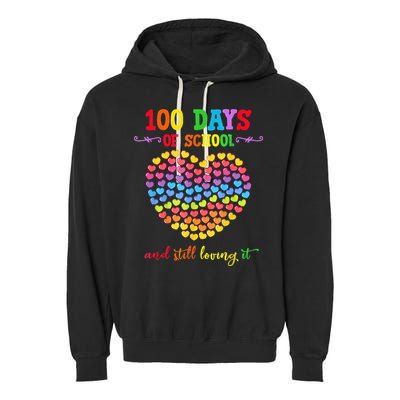 100 Days Of School Celebrate 100th Day Of School Garment-Dyed Fleece Hoodie