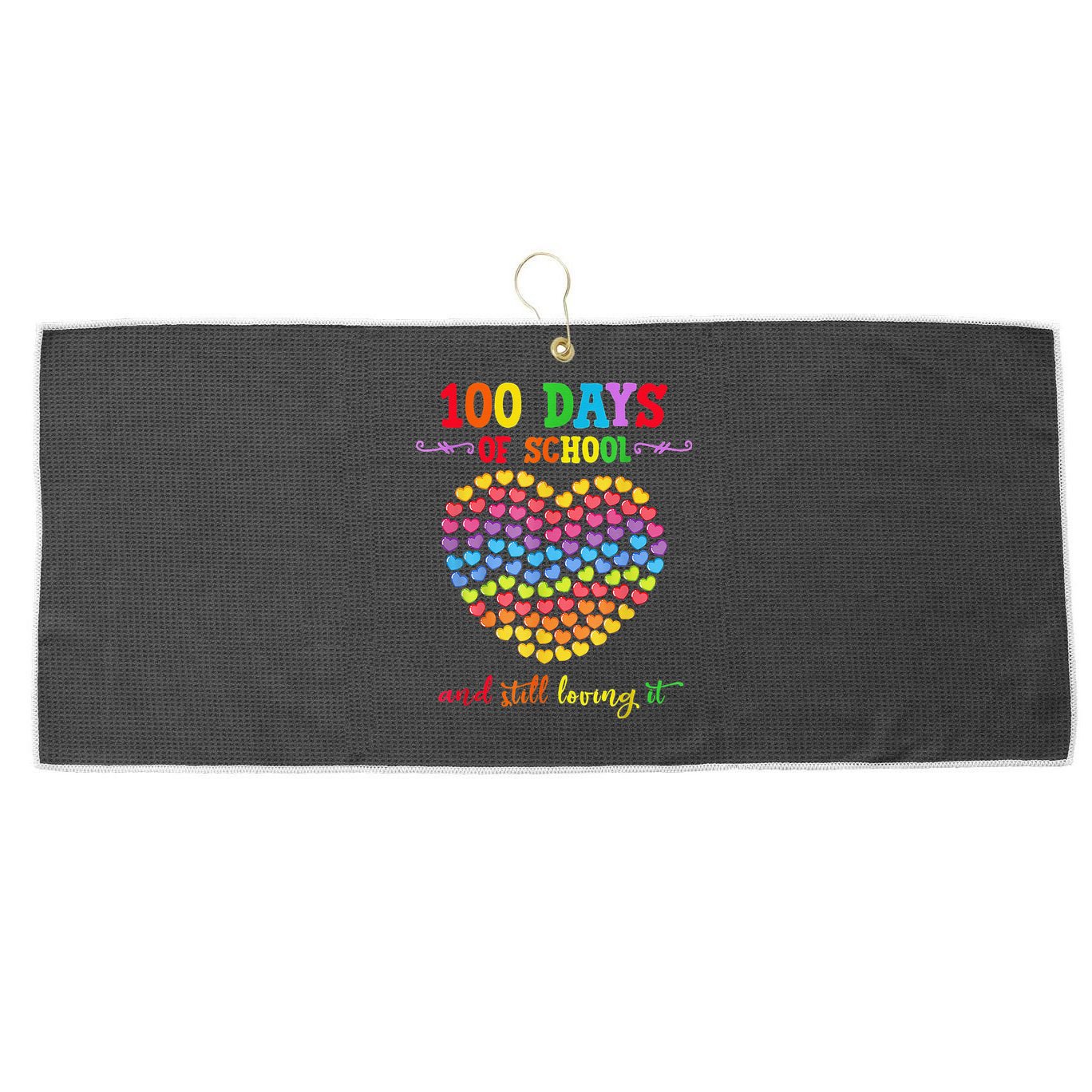 100 Days Of School Celebrate 100th Day Of School Large Microfiber Waffle Golf Towel