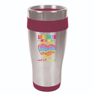 100 Days Of School Celebrate 100th Day Of School 16oz Travel Tumbler