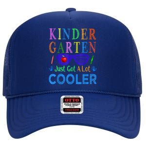 1st Day Of Kindergarten Back To School Boy Girl Kids High Crown Mesh Back Trucker Hat