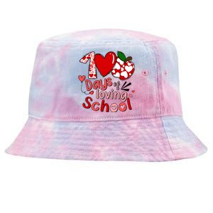 100 Days Of Loving School Groovy Cute Teacher Valentine Tie-Dyed Bucket Hat