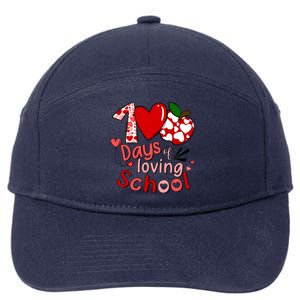 100 Days Of Loving School Groovy Cute Teacher Valentine 7-Panel Snapback Hat