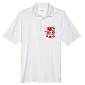 100 Days Of Loving School Groovy Cute Teacher Valentine Men's Origin Performance Pique Polo