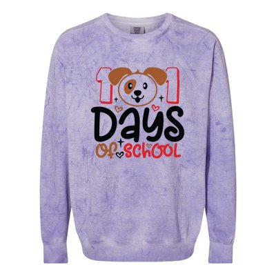 101 Days Of School Dalmatian Dog Teachers Gift Colorblast Crewneck Sweatshirt